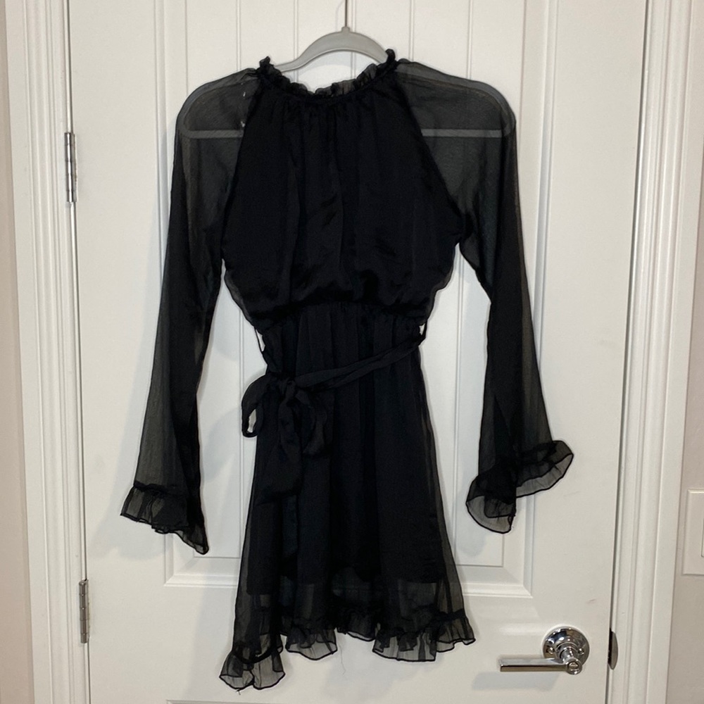 Petal and Pup- TABATHA FRILL MINI DRESS - BLACK